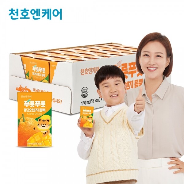 우주스토어,[5월 식품기획]천호엔케어 푸릇푸룻 망고오렌지 듬뿍 140MLx24팩