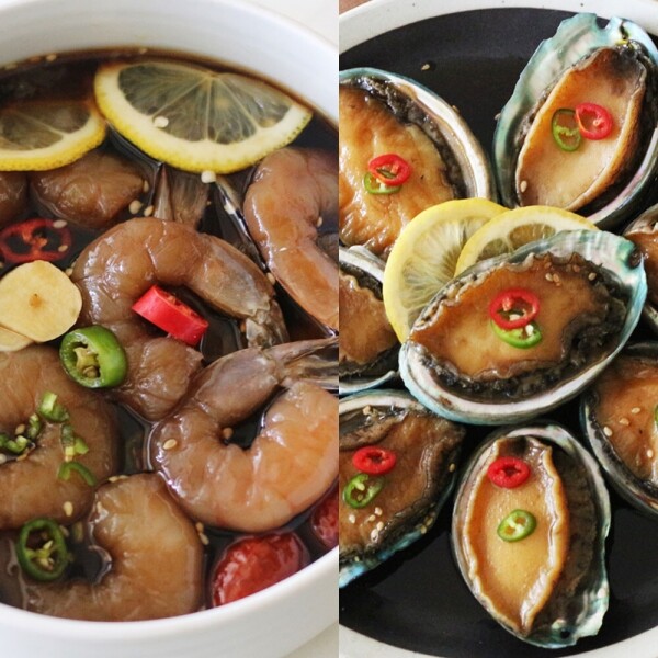 우주스토어,26년전통맛집 귀빈정 수제 홀딱 깐새우장 / 전복장조림
