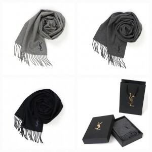 Yves saint Laurent YSL 입생로랑 자수로고 캐시미어 혼방 머플러
