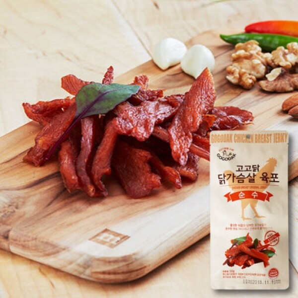 우주스토어,하담푸드 고고닭 닭가슴살 육포 50g X 10팩  (순수/매콤) 선택가능
